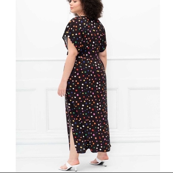 Eloquii Black & Multi Colored Polka Dot Maxi Dress - Picture 12 of 13
